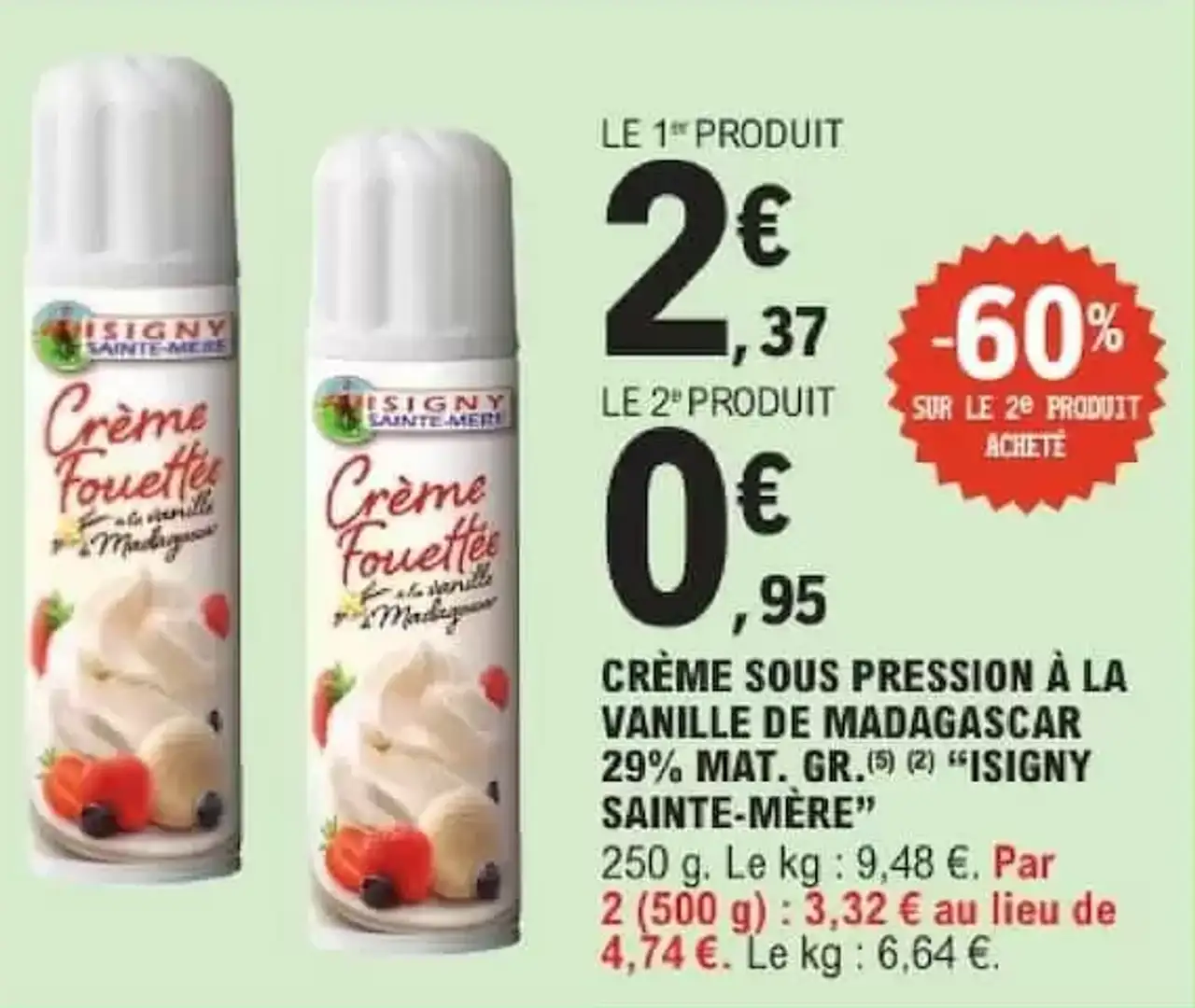 CRÈME SOUS PRESSION À LA VANILLE DE MADAGASCAR ISIGNY SAINTE-MÈRE