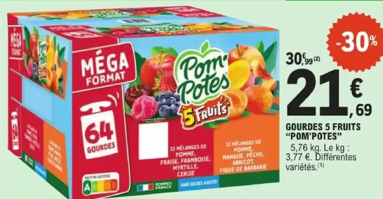 GOURDES 5 FRUITS "POM'POTES"