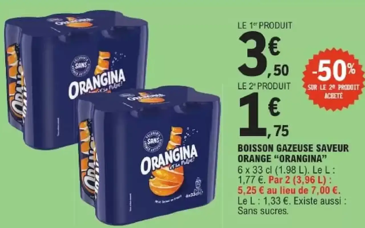 BOISSON GAZEUSE SAVEUR ORANGE "ORANGINA"