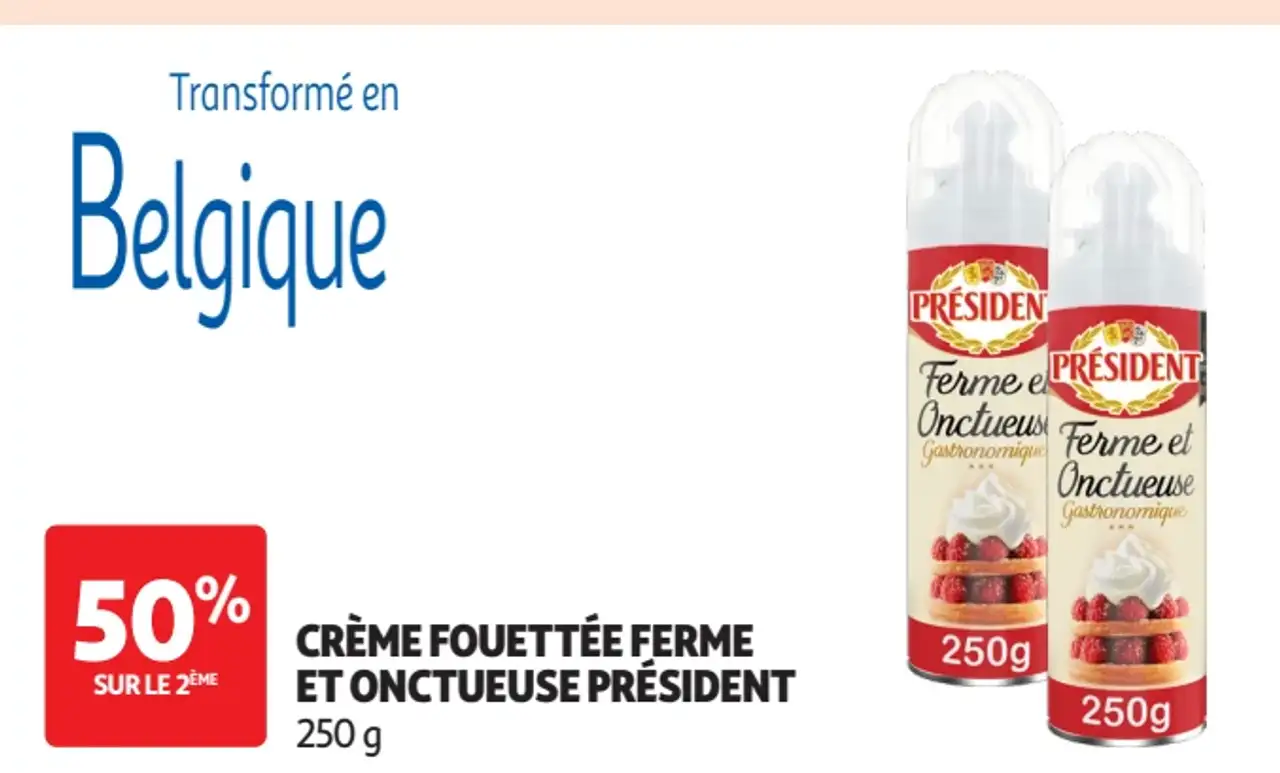 Crème Fouettée Ferme et Onctueuse Président