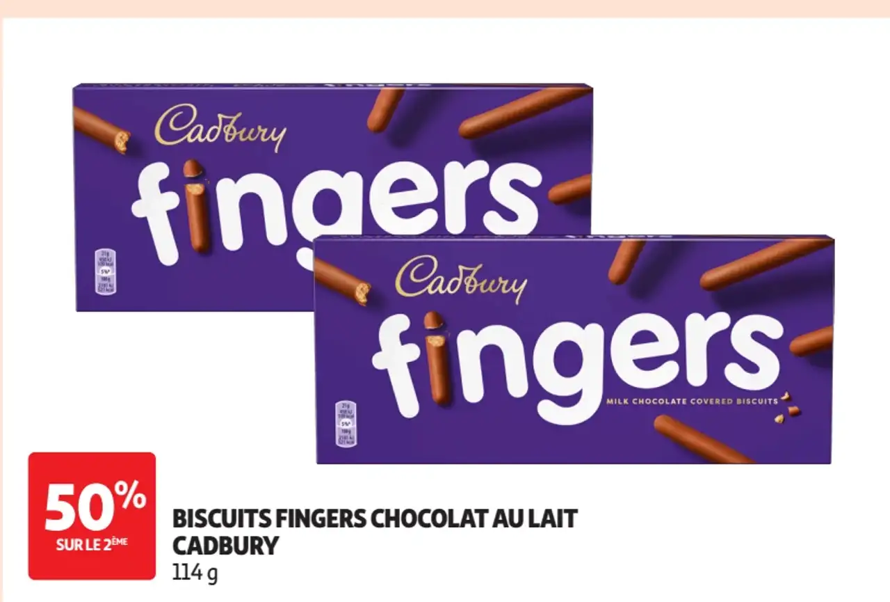 Biscuits fingers chocolat au lait Cadbury