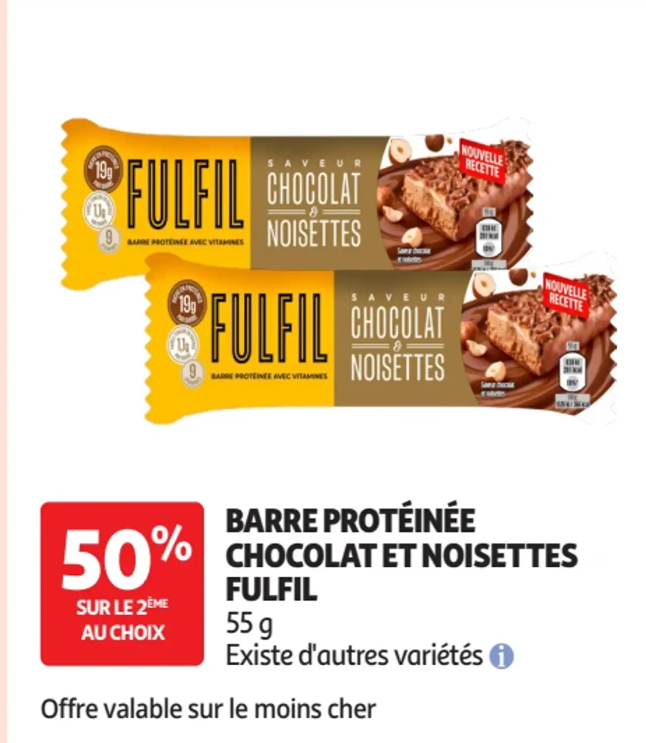 Barre protéinée chocolat et noisettes Fulfil