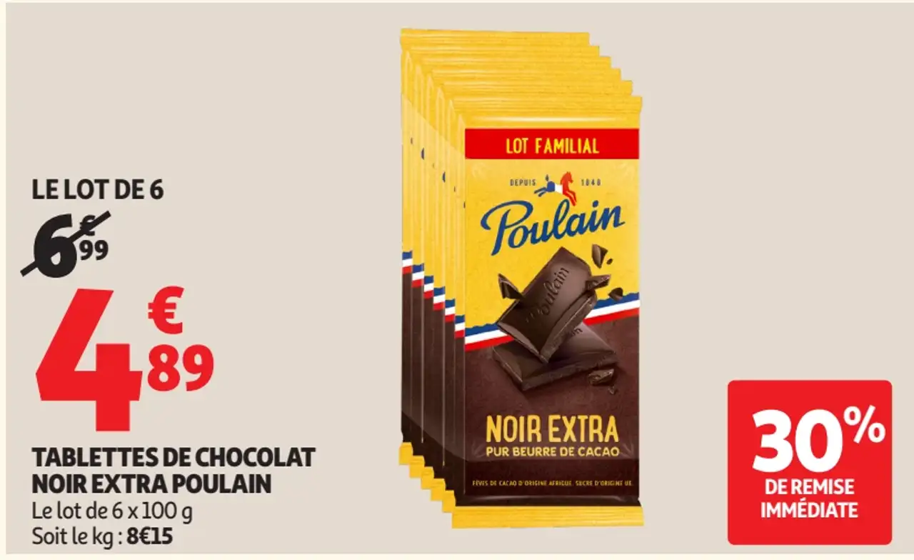 TABLETTES DE CHOCOLAT NOIR EXTRA POULAIN