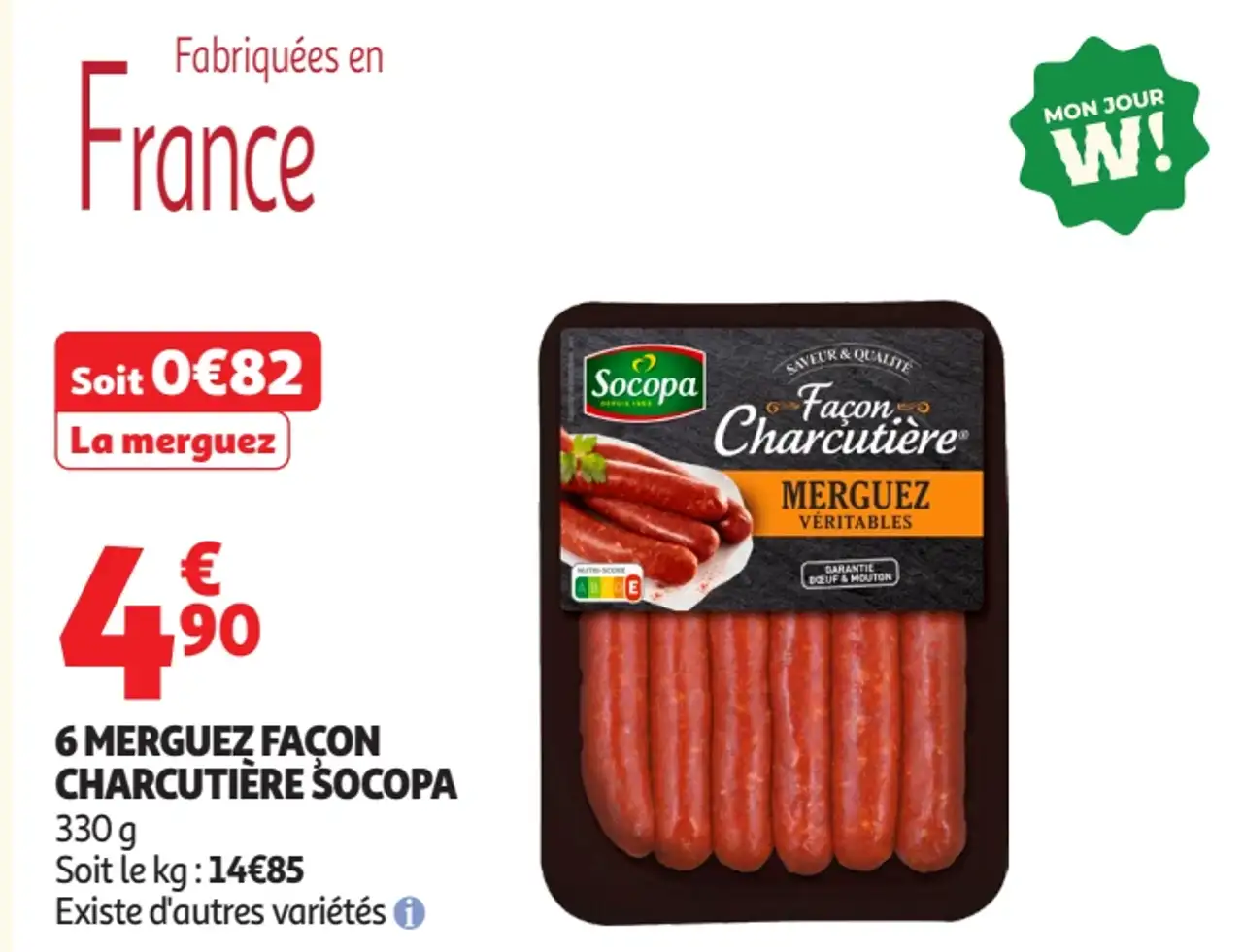 6 MERGUEZ FAÇON CHARCUTIÈRE SOCOPA