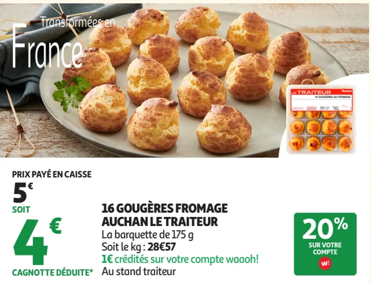 16 GOUGÈRES FROMAGE AUCHAN LE TRAITEUR