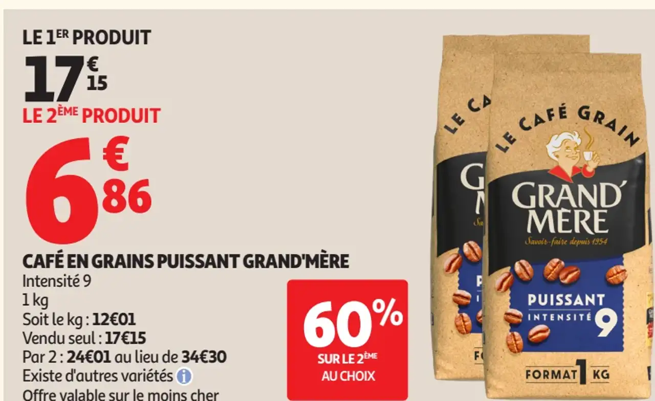 Grand'Mère Café en grains puissant