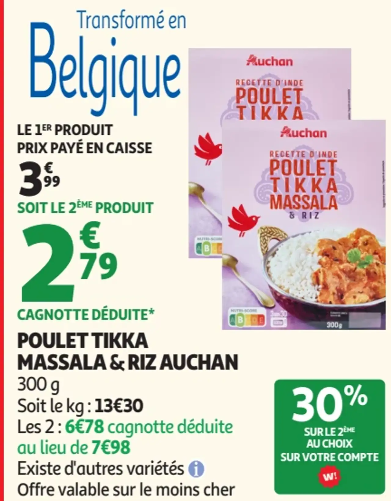 Poulet Tikka Massala & riz Auchan