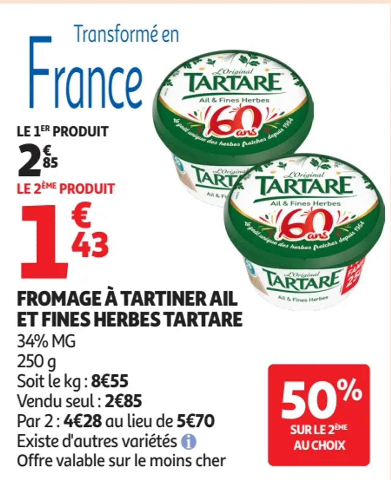 FROMAGE À TARTINER AIL ET FINES HERBES TARTARE
