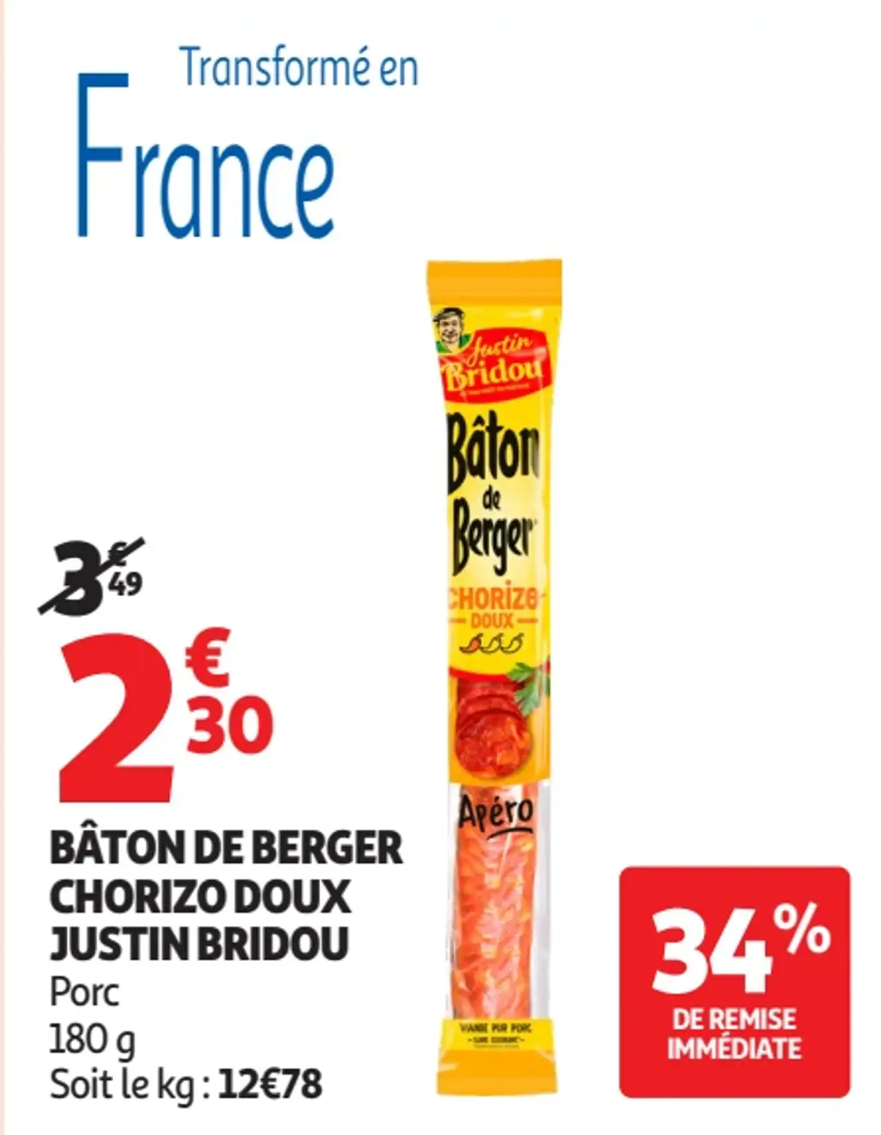 BÂTON DE BERGER CHORIZO DOUX JUSTIN BRIDOU