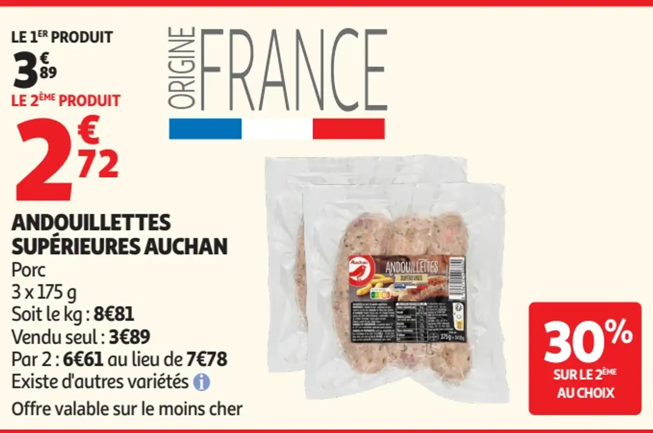 ANDOUILLETTES SUPÉRIEURES AUCHAN