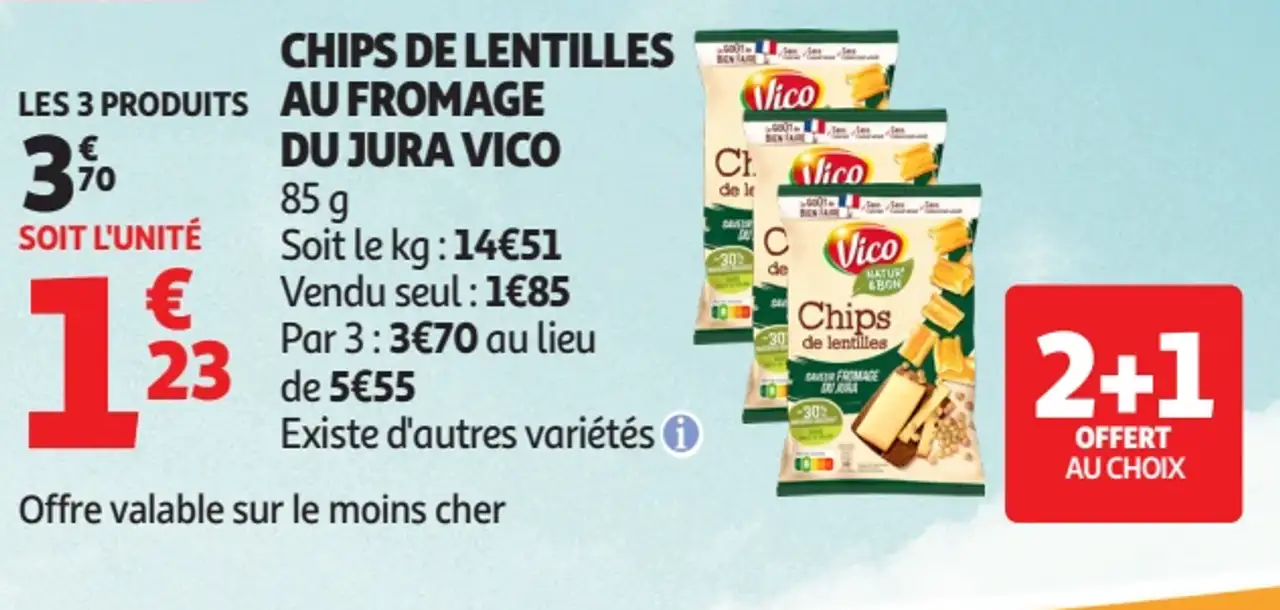 Vico Chips de Lentilles au Fromage du Jura