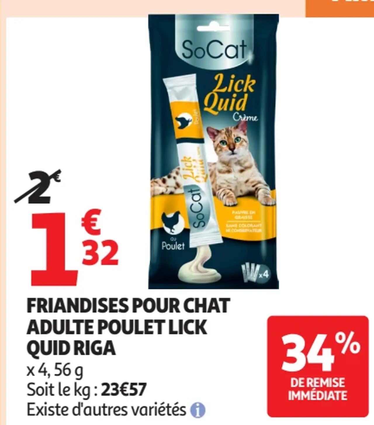 FRIANDISES POUR CHAT ADULTE POULET LICK QUID RIGA