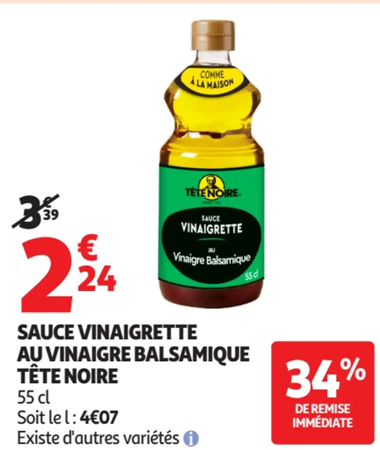 SAUCE VINAIGRETTE AU VINAIGRE BALSAMIQUE TÊTE NOIRE