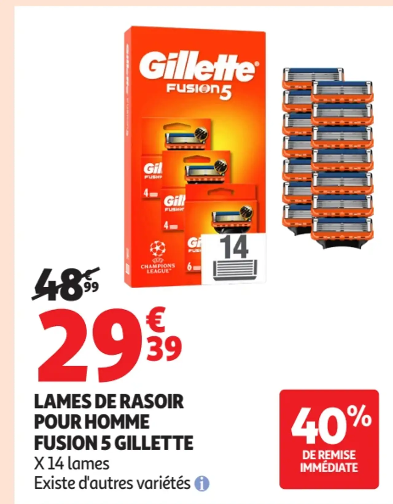Lames de Rasoir pour Homme Fusion 5 Gillette