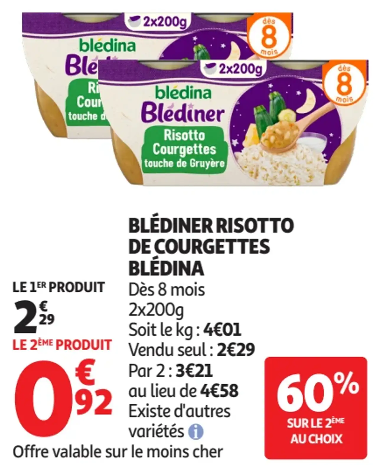 Blédina Blédiner Risotto de courgettes dès 8 mois