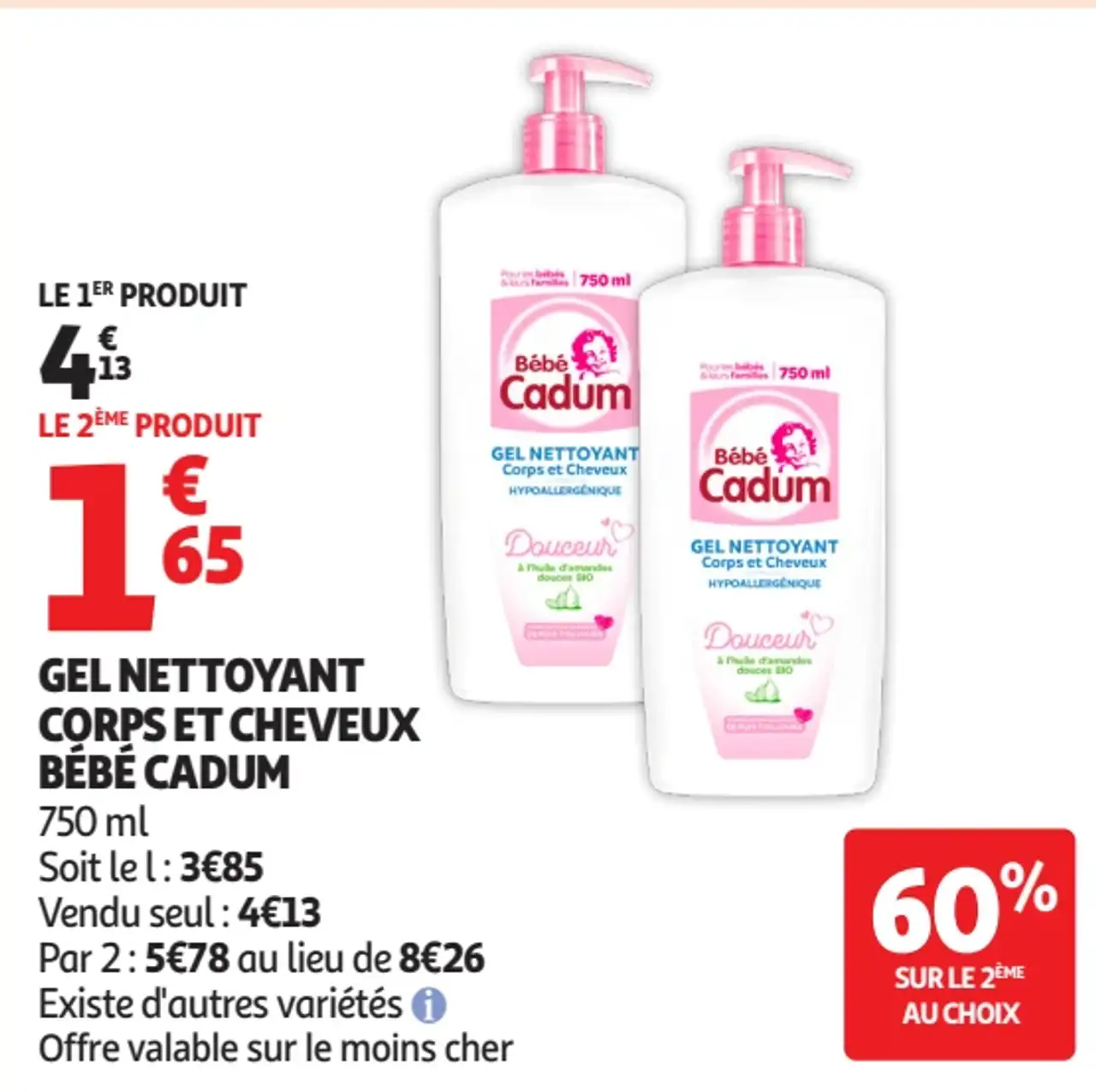 Bébé Cadum Gel nettoyant corps et cheveux bébé