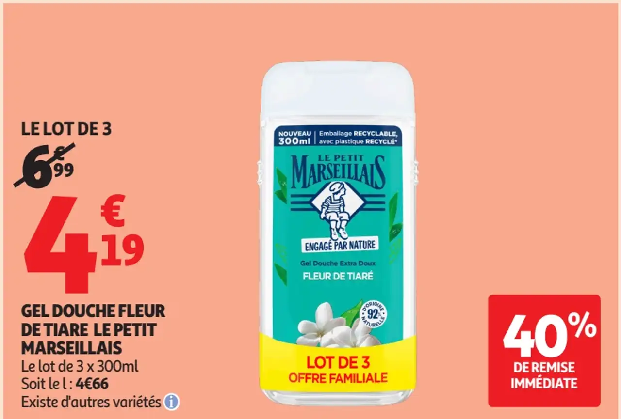 Le Petit Marseillais Gel Douche Fleur de Tiare