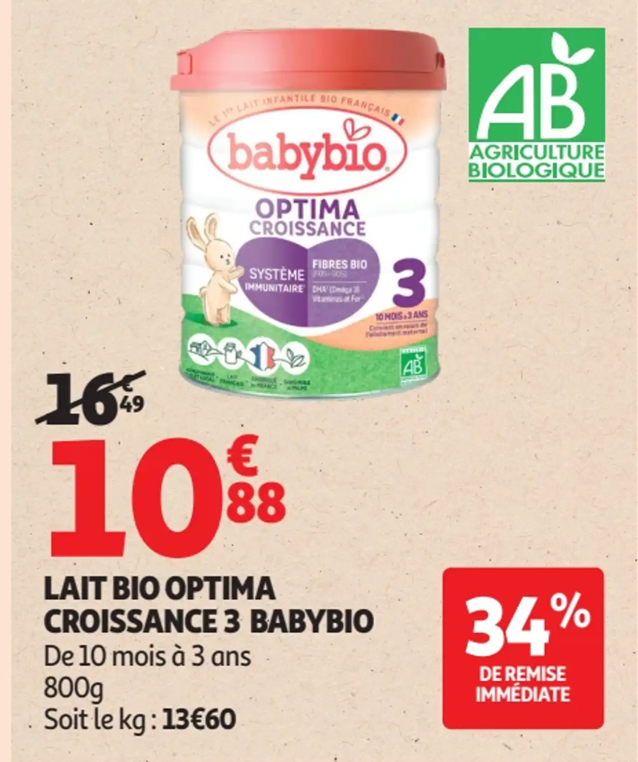 Babybio Lait Bio Optima Croissance 3