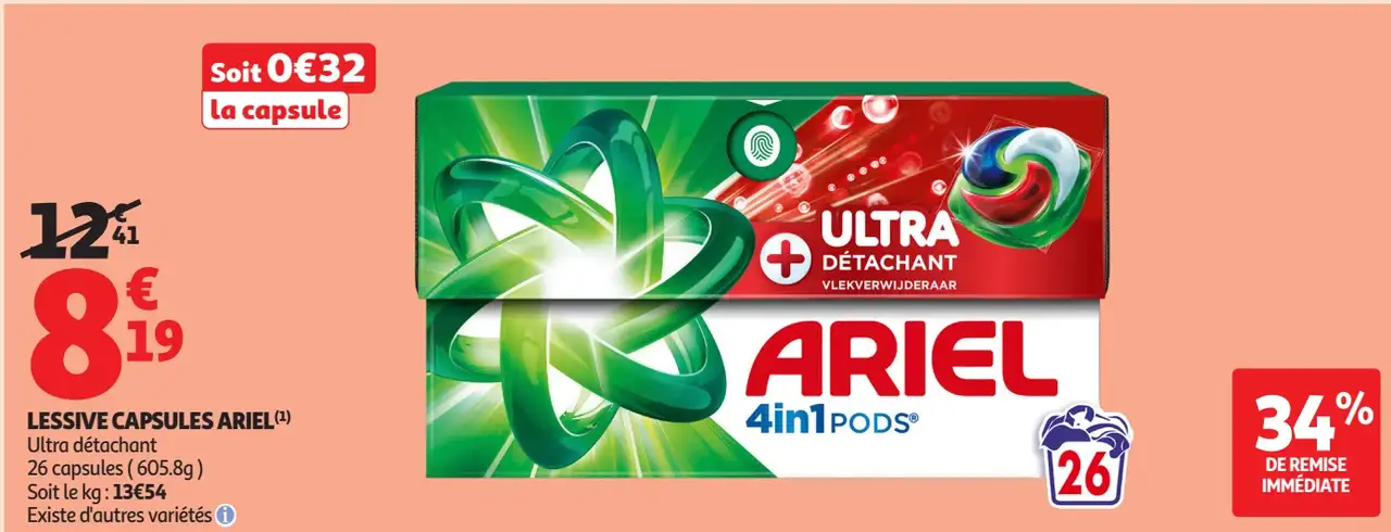 LESSIVE CAPSULES ARIEL Ultra détachant
