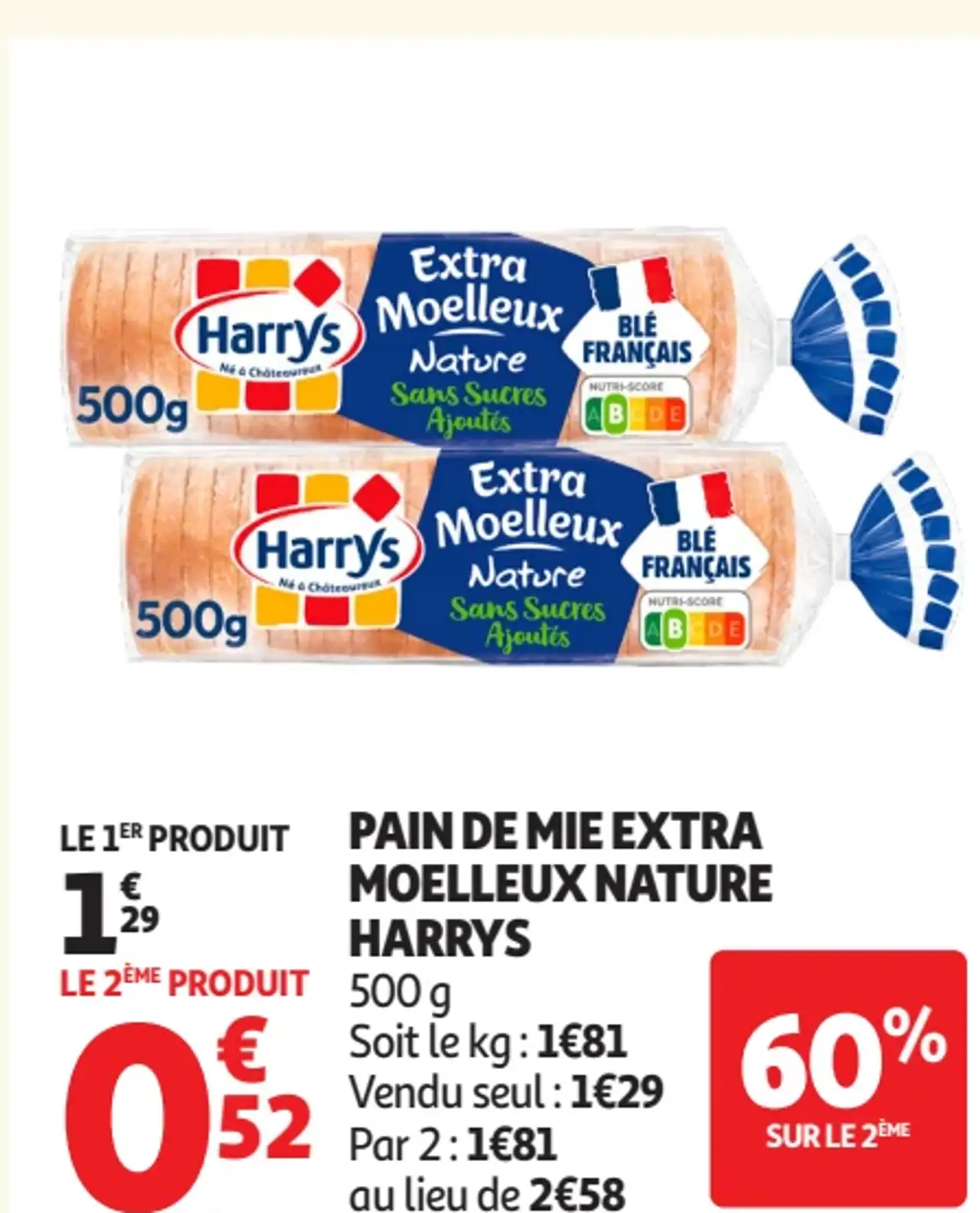 PAIN DE MIE EXTRA MOELLEUX NATURE HARRYS