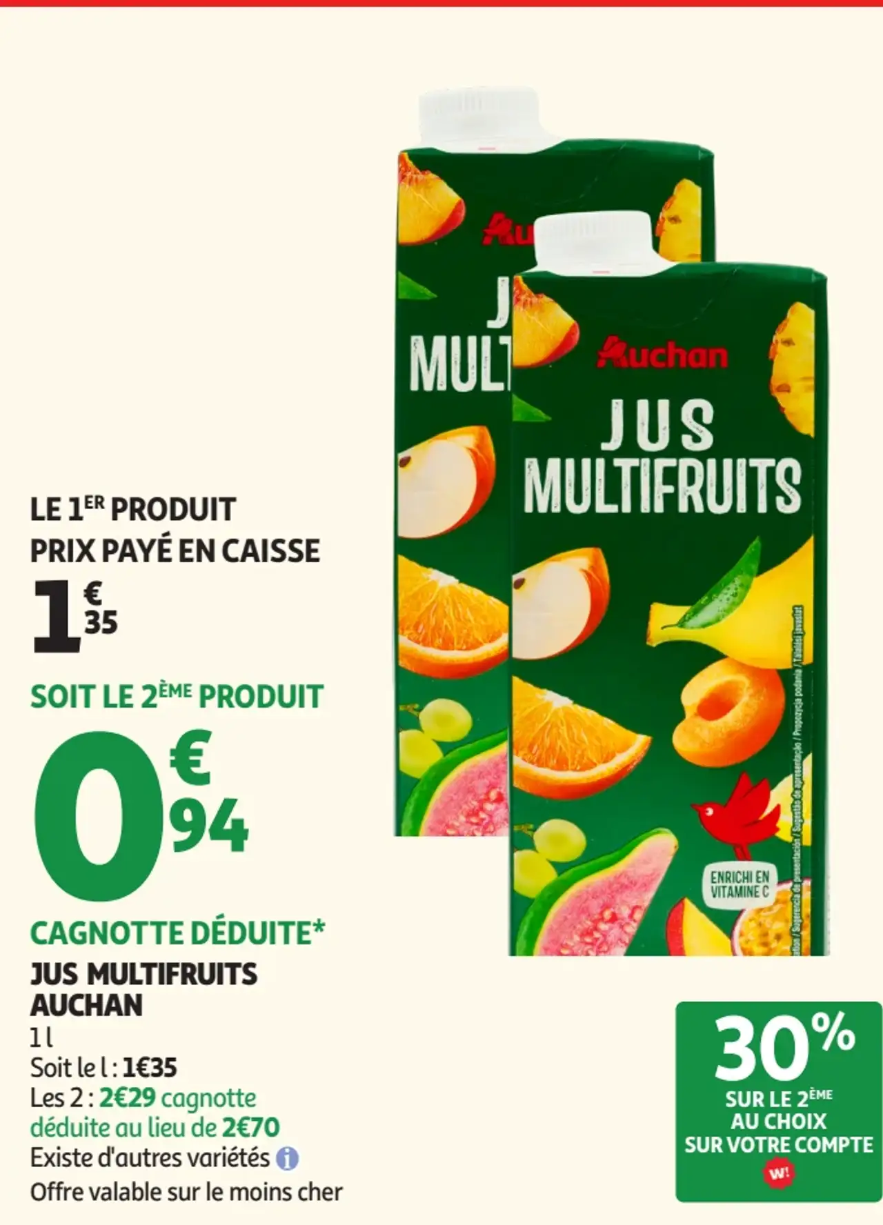 Jus Multifruits Auchan
