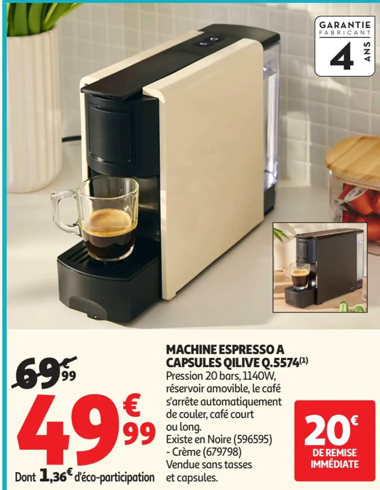 MACHINE ESPRESSO A CAPSULES QILIVE Q.5574