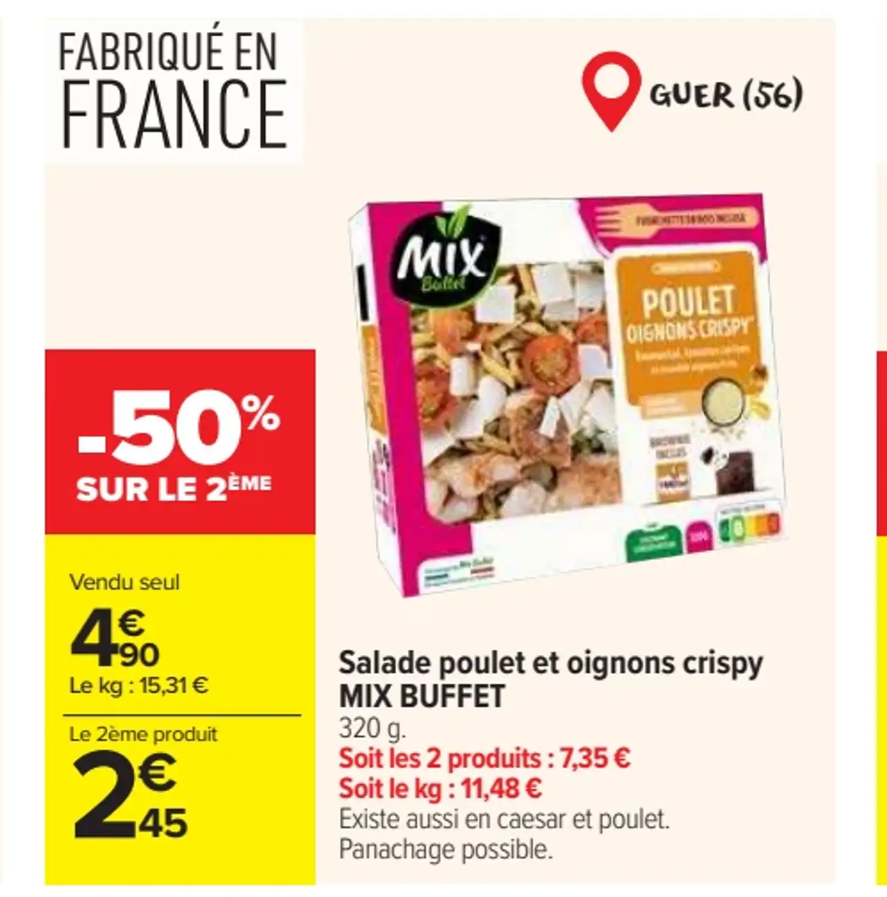 Salade poulet et oignons crispy