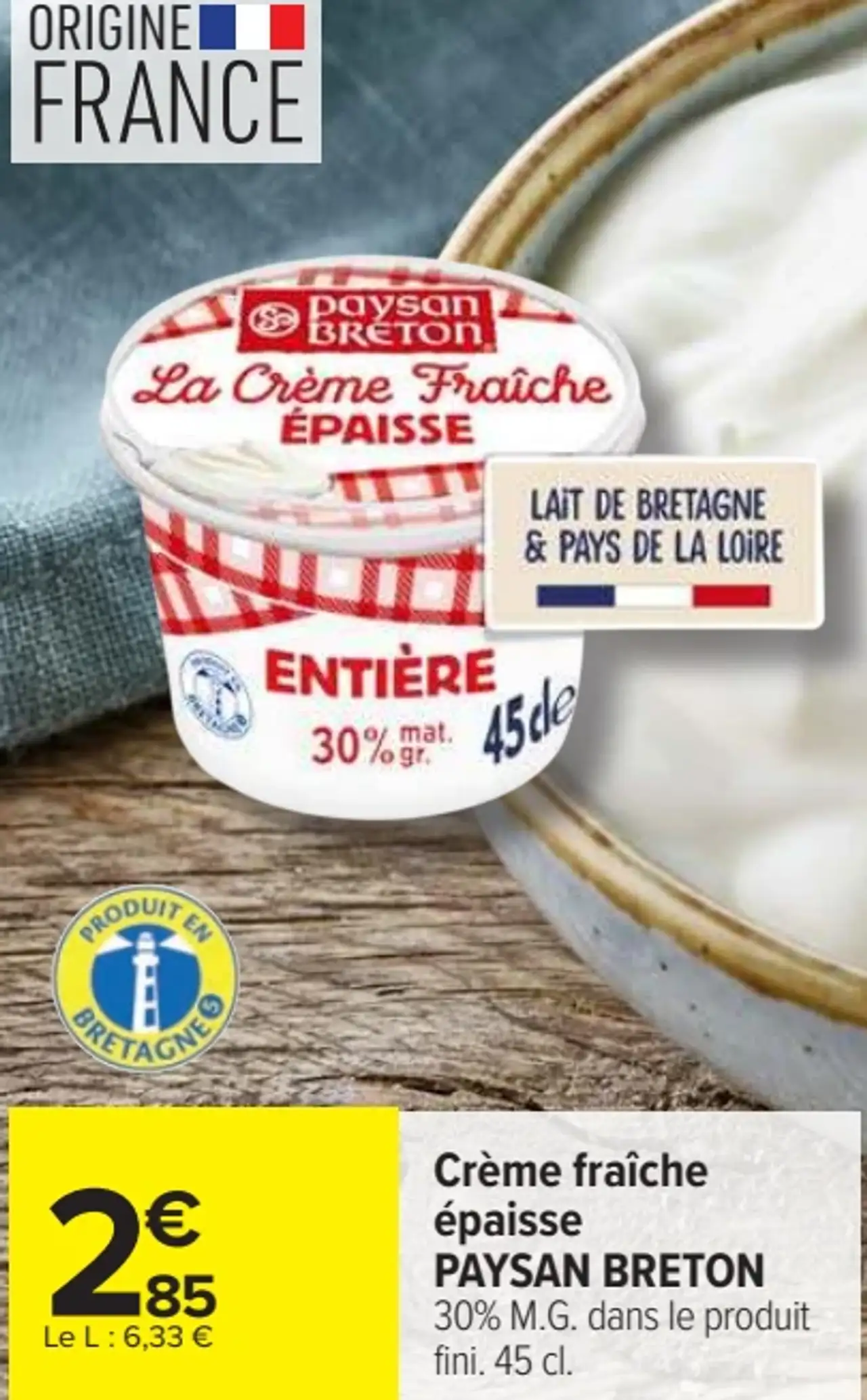 Crème fraîche épaisse PAYSAN BRETON