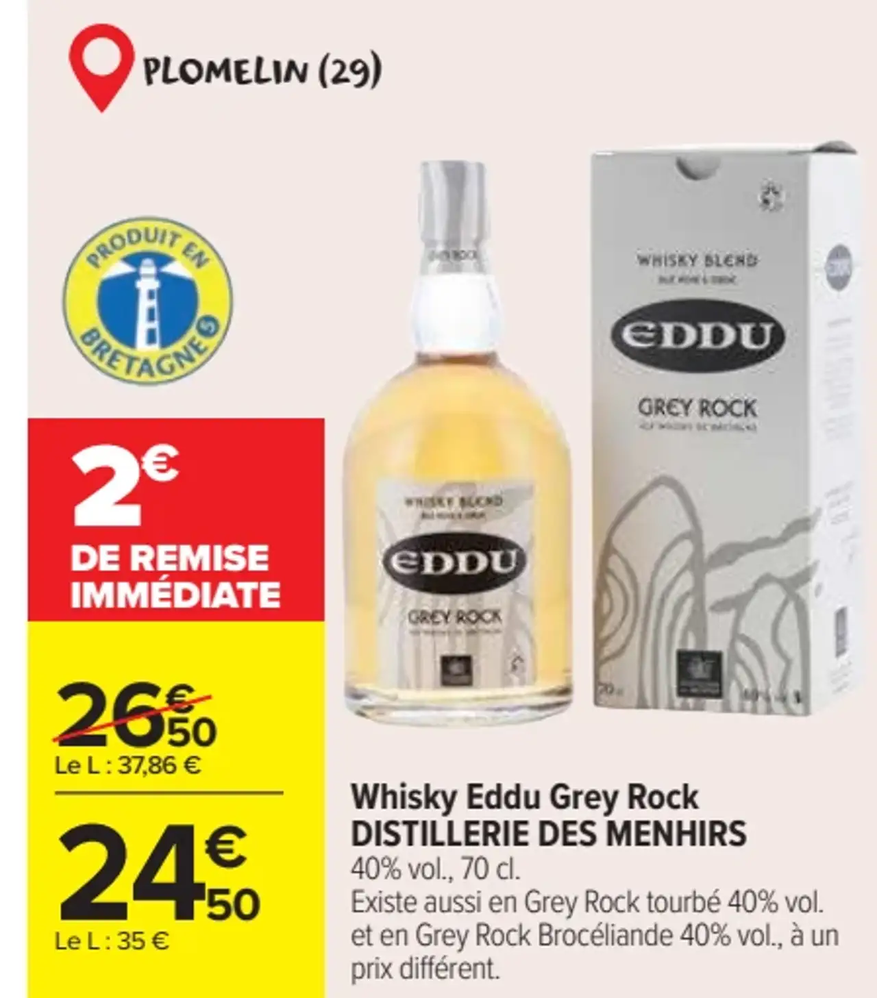 Whisky Eddu Grey Rock DISTILLERIE DES MENHIRS
