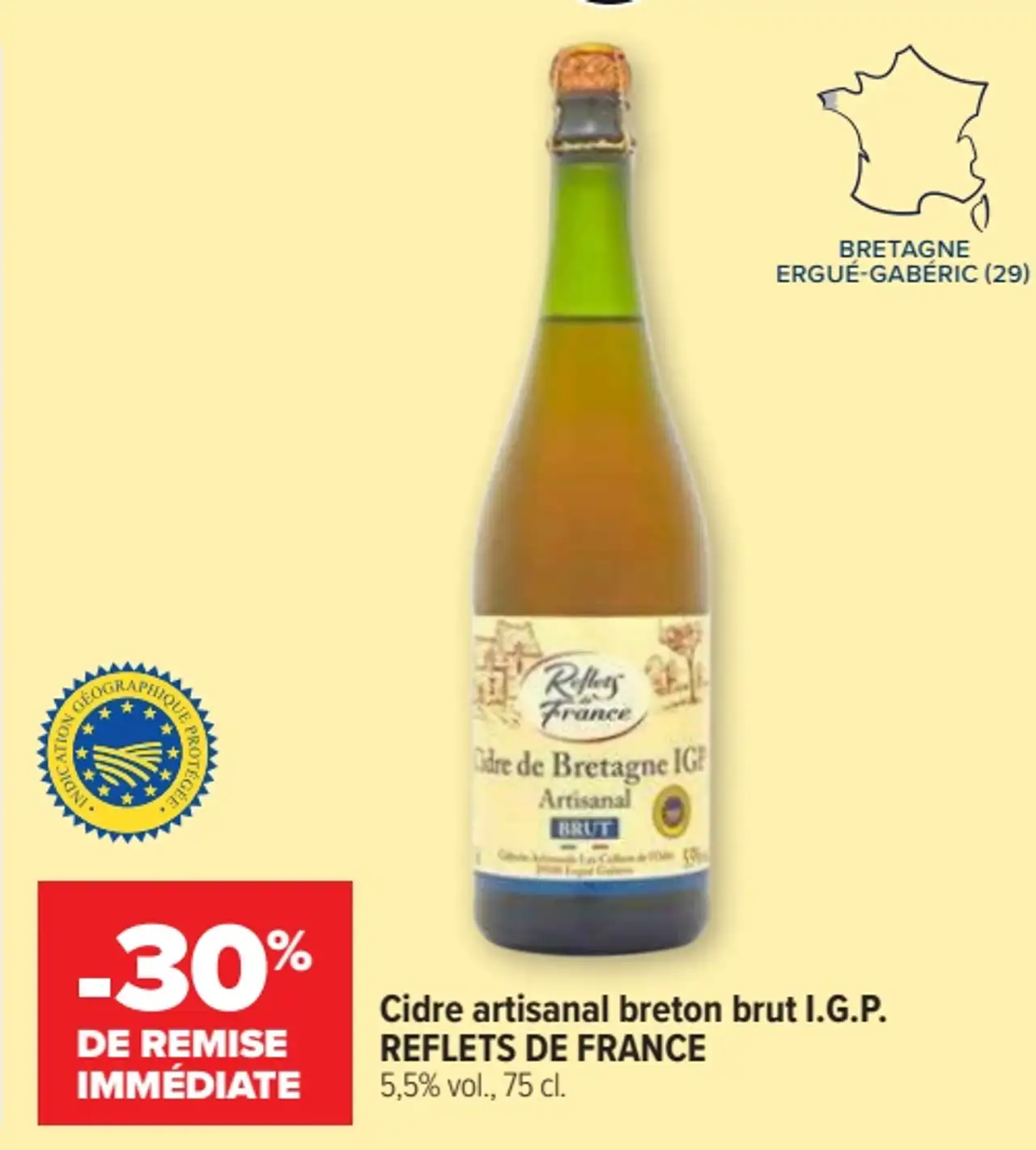 Cidre artisanal breton brut I.G.P. REFLETS DE FRANCE