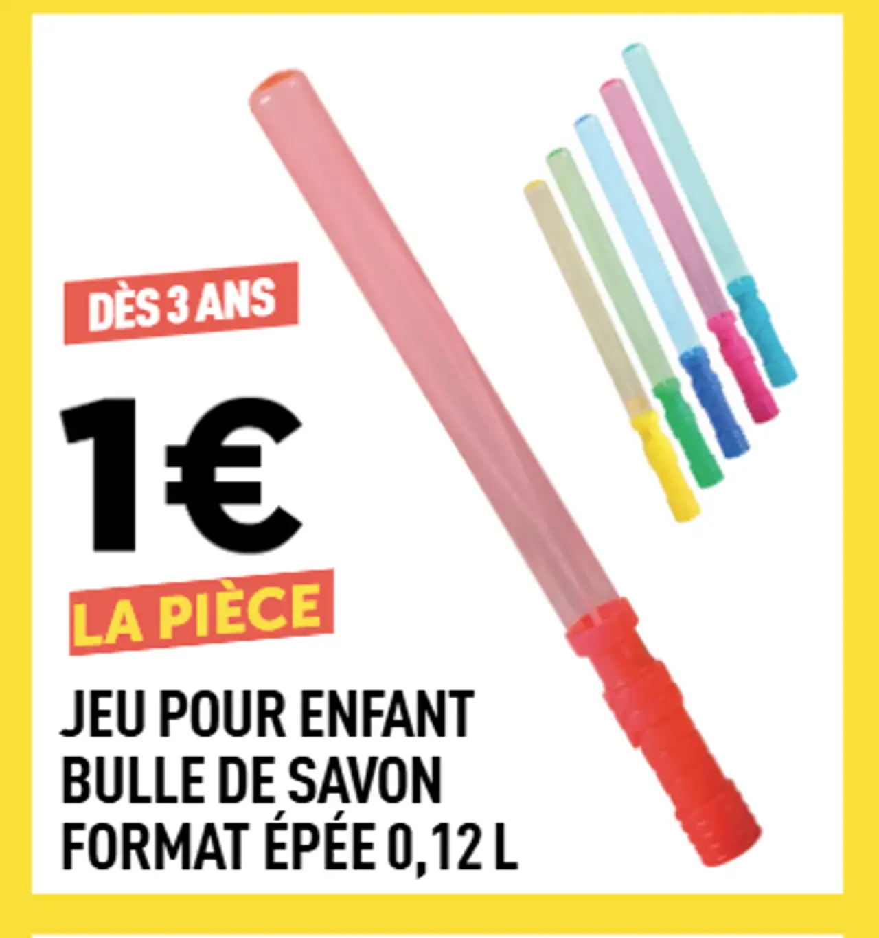 JEU POUR ENFANT BULLE DE SAVON FORMAT ÉPÉE 0,12 L