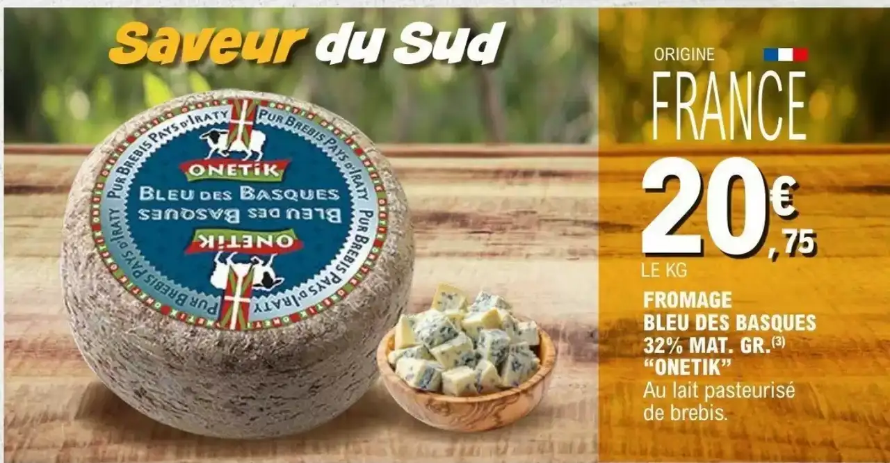 Fromage Bleu des Basques 32% MAT. GR. "Onetik"