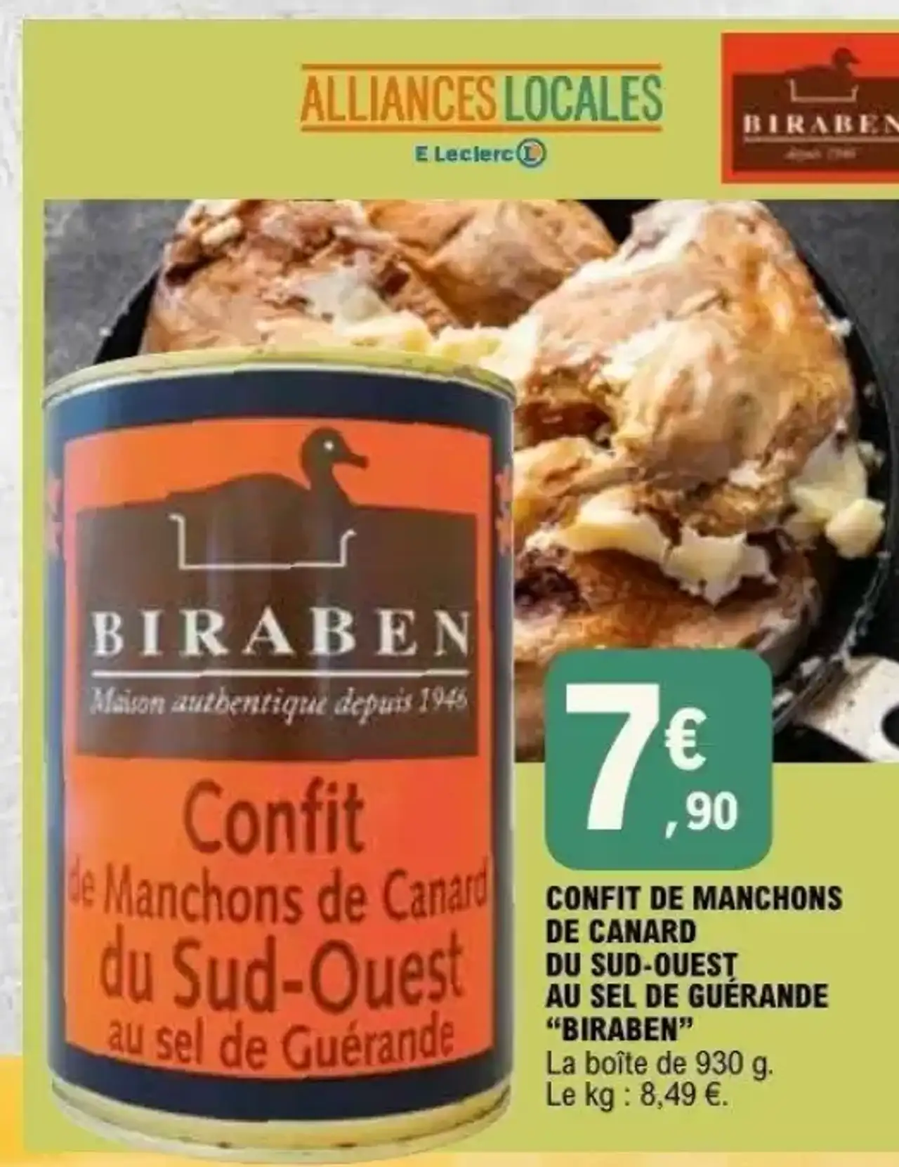 CONFIT DE MANCHONS DE CANARD DU SUD-OUEST AU SEL DE GUÉRANDE "BIRABEN"