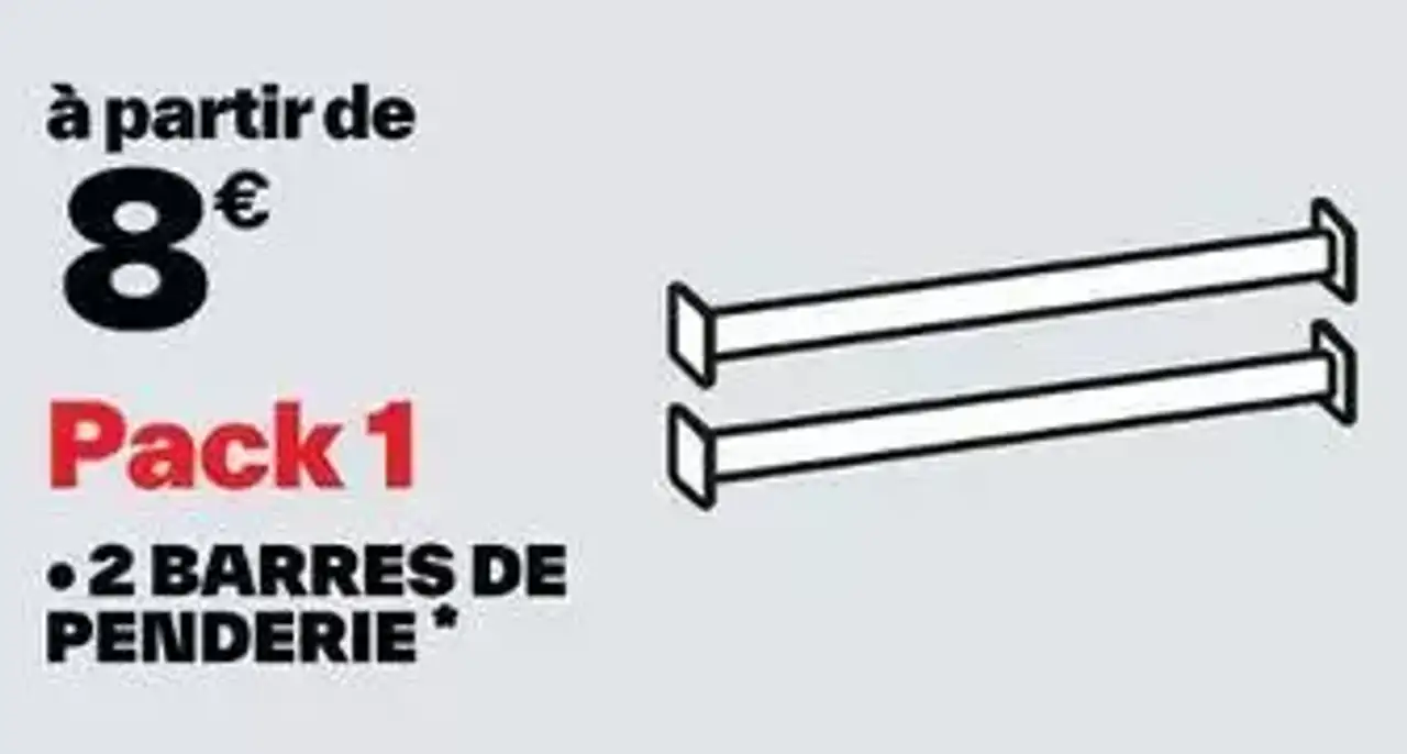 Pack 1 Cooke & Lewis Cicero - 2 barres de penderie