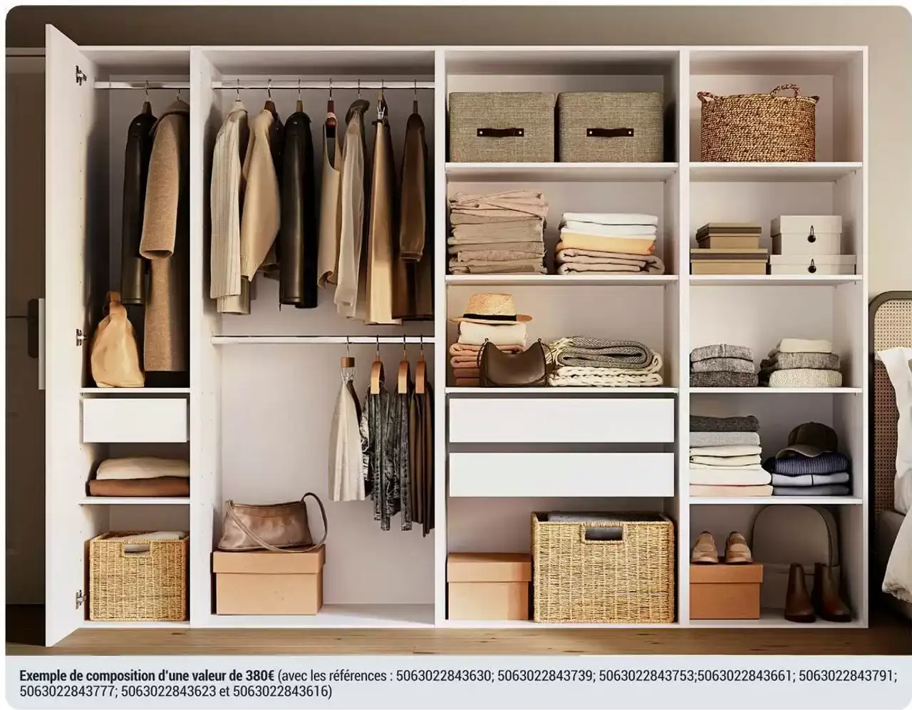 Dressing modulable - Exemple de composition d'une valeur de 380€