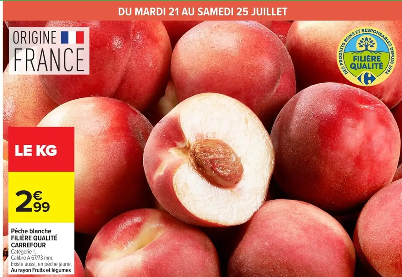 Pêche blanche FILIÈRE QUALITÉ CARREFOUR