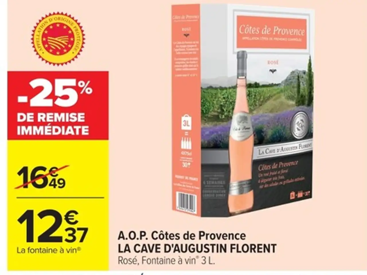 A.O.P. Côtes de Provence LA CAVE D'AUGUSTIN FLORENT Rosé