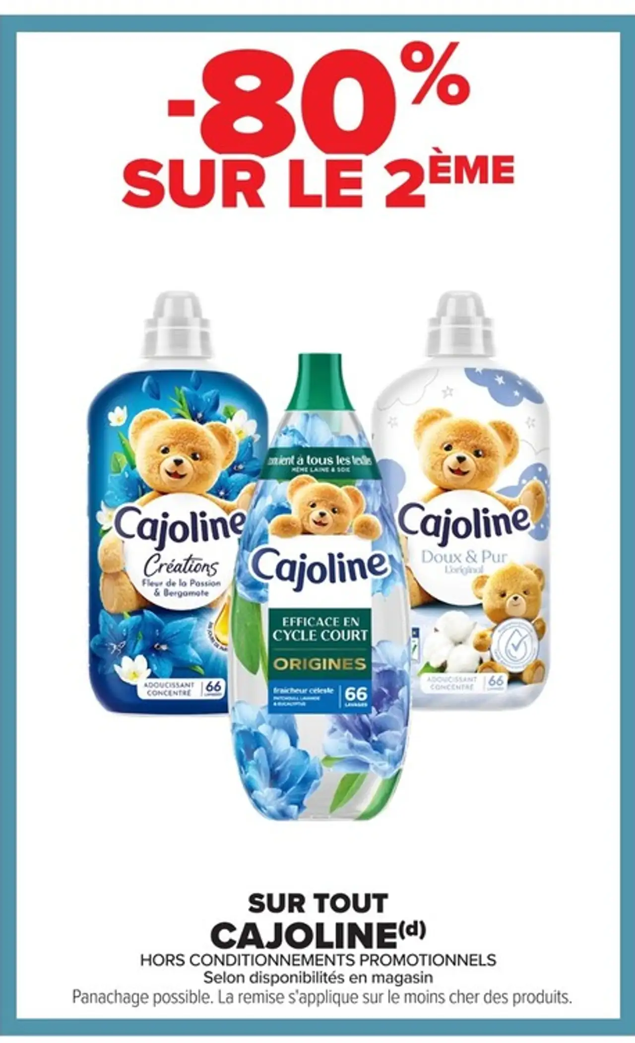 Adoucissant Cajoline (Origines, Créations ou Doux & Pur)