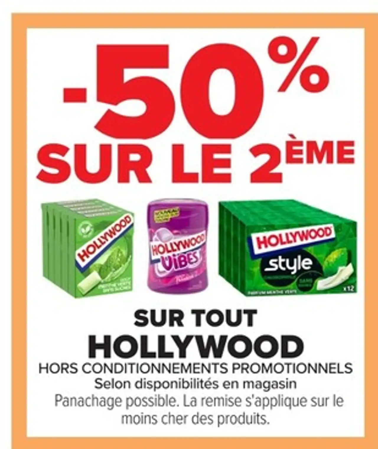 Gamme de chewing-gums Hollywood (Hollywood, Hollywood Vibes, Hollywood Style)