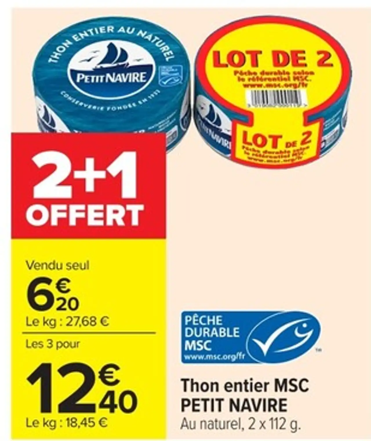 Thon entier MSC PETIT NAVIRE Au naturel