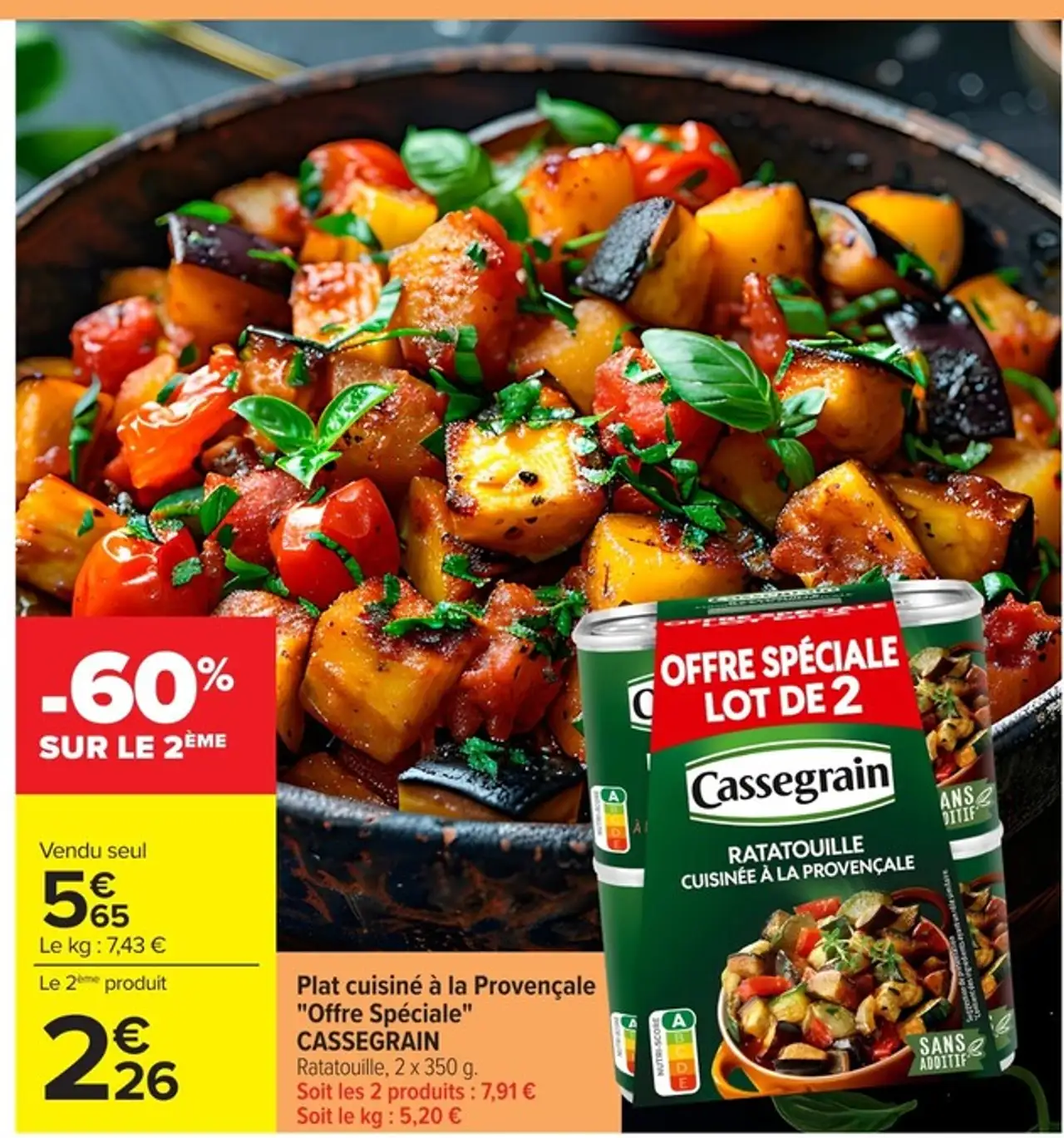 Plat cuisiné à la Provençale Ratatouille Cassegrain