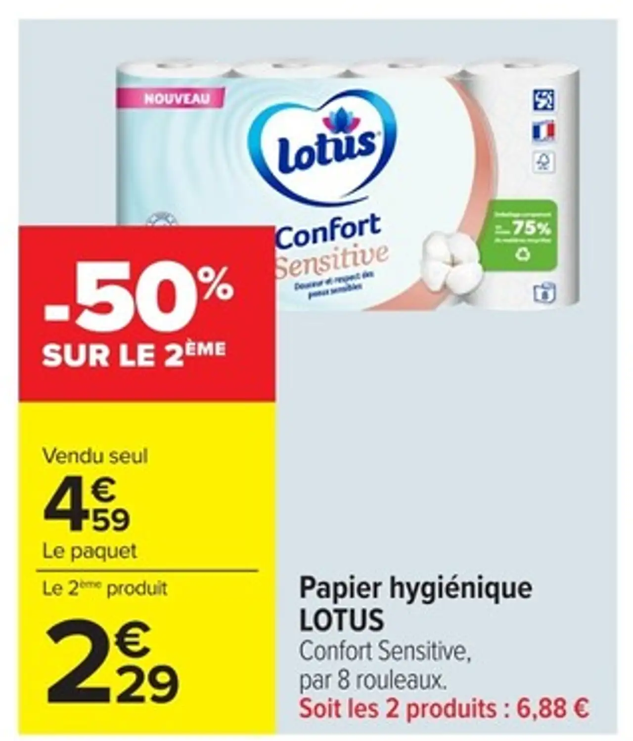 Papier hygiénique LOTUS Confort Sensitive