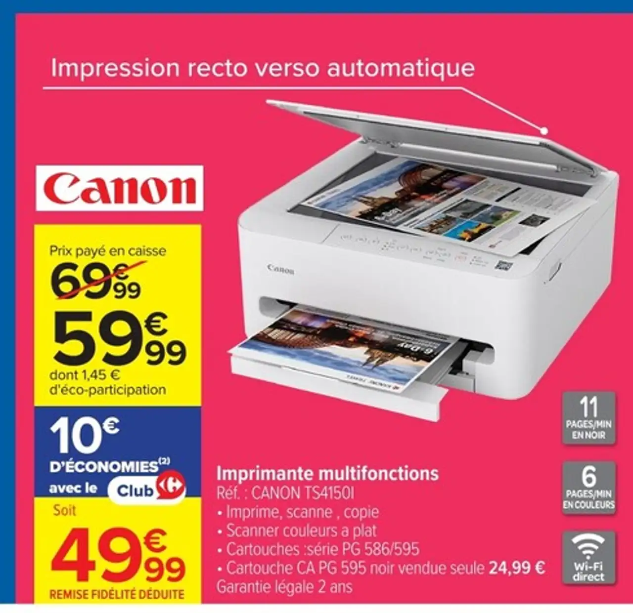 Imprimante multifonctions Canon TS4150I