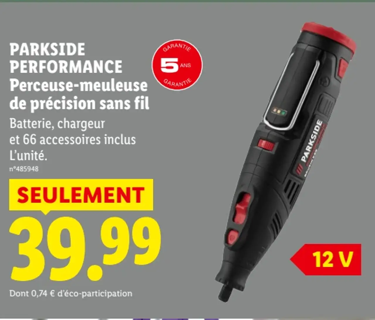 PARKSIDE PERFORMANCE Perceuse-meuleuse de précision sans fil 12 V