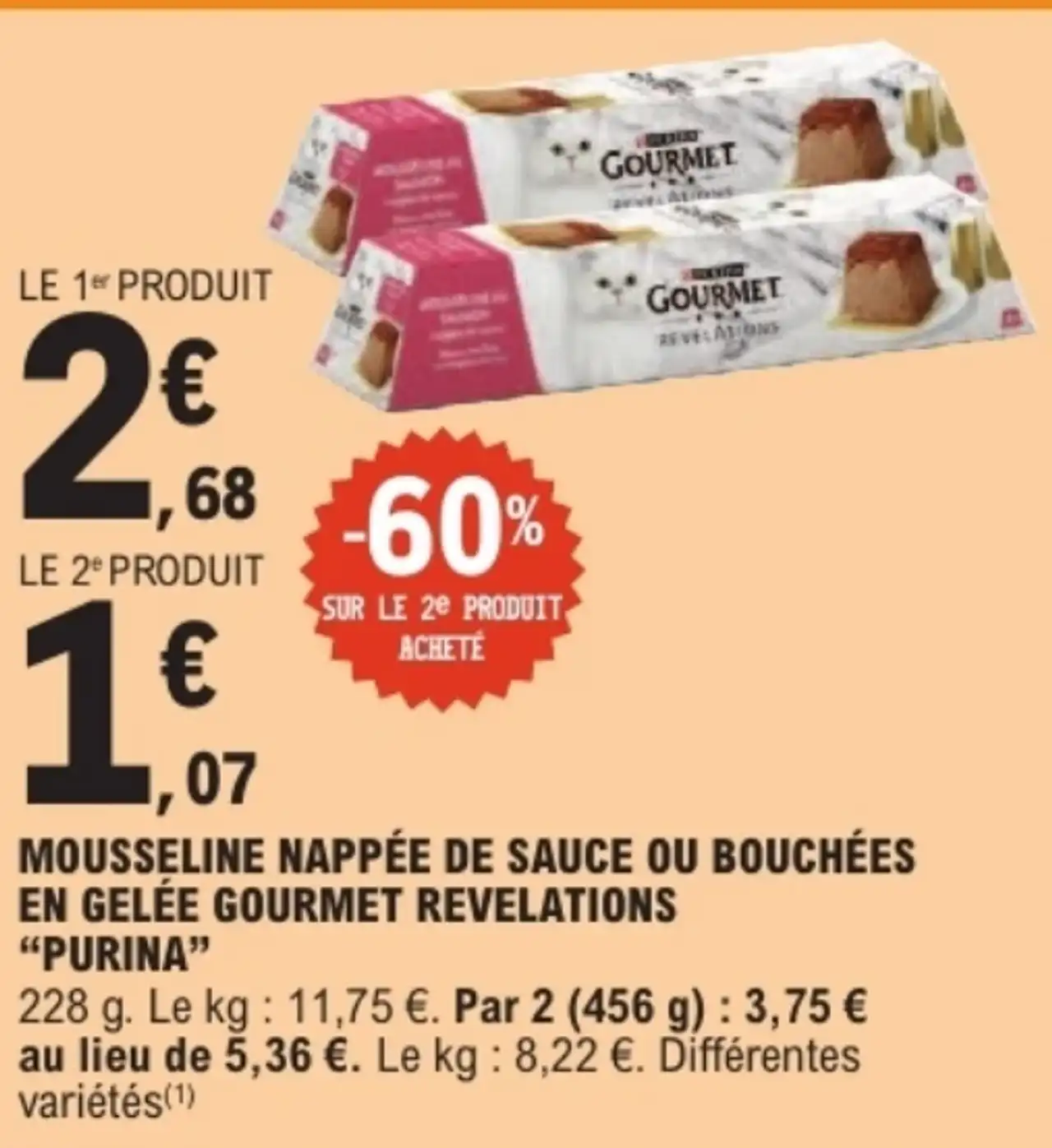 Mousseline nappée de sauce ou bouchées en gelée Gourmet Revelations Purina