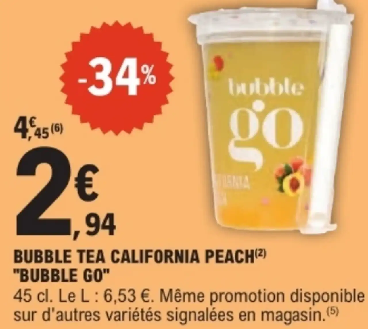 Bubble Tea California Peach Bubble Go