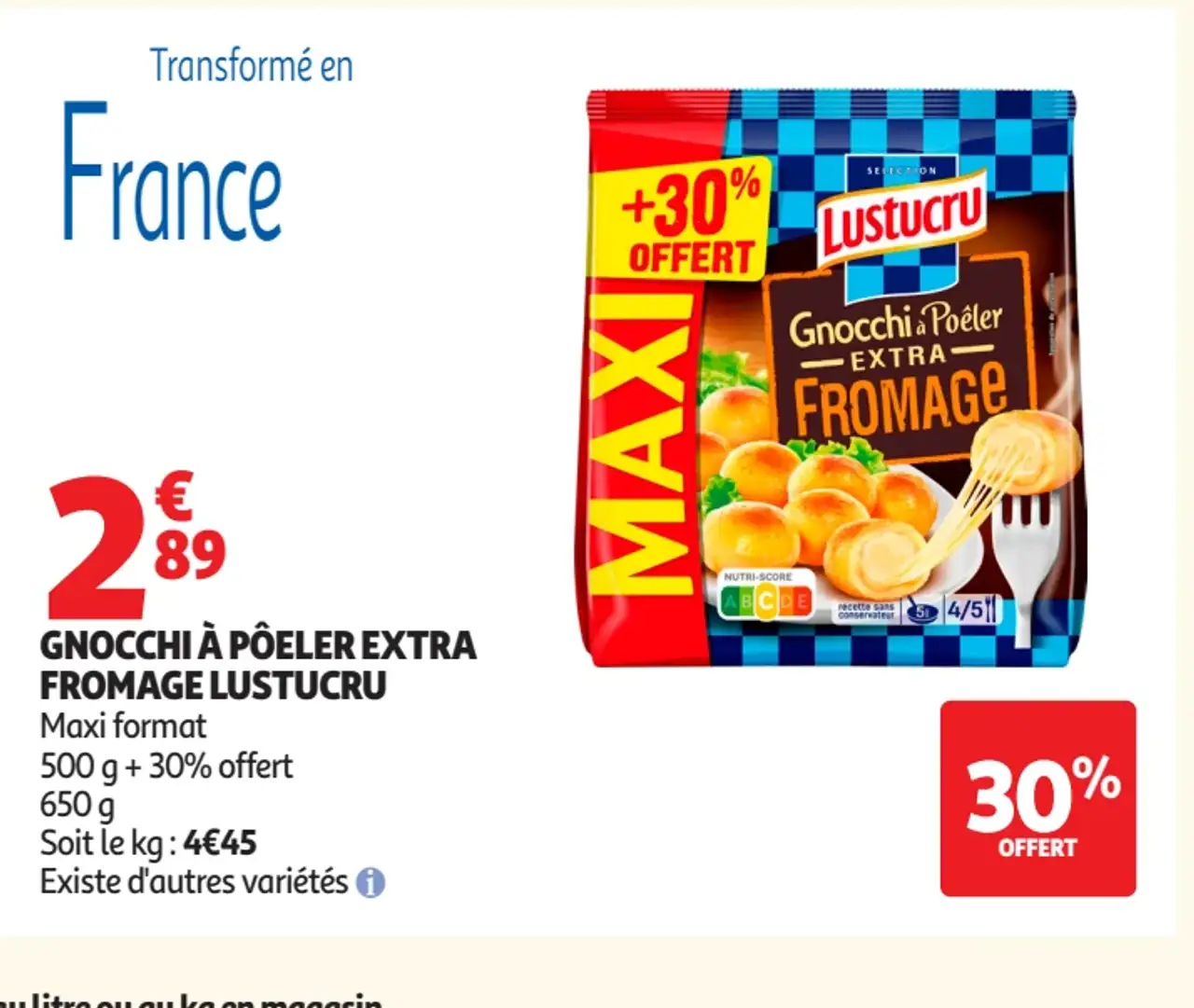 Gnocchi à poêler Extra Fromage Lustucru