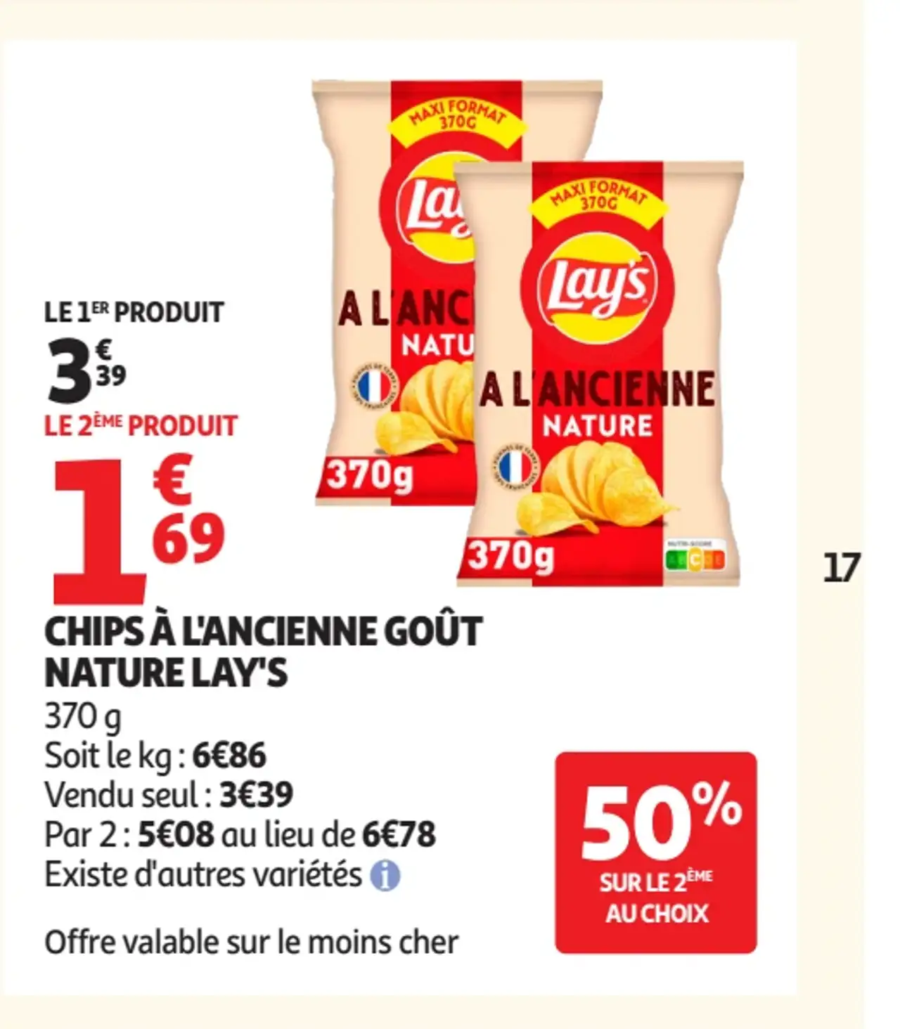 Chips à l'ancienne goût nature Lay's