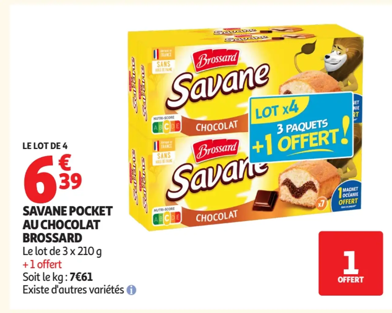 Savane Pocket au chocolat Brossard lot de 4