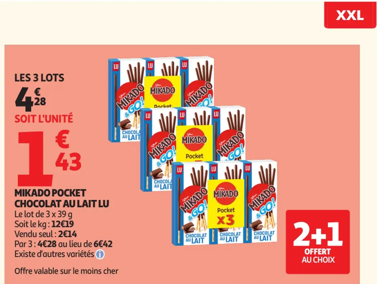 Mikado Pocket Chocolat au Lait LU